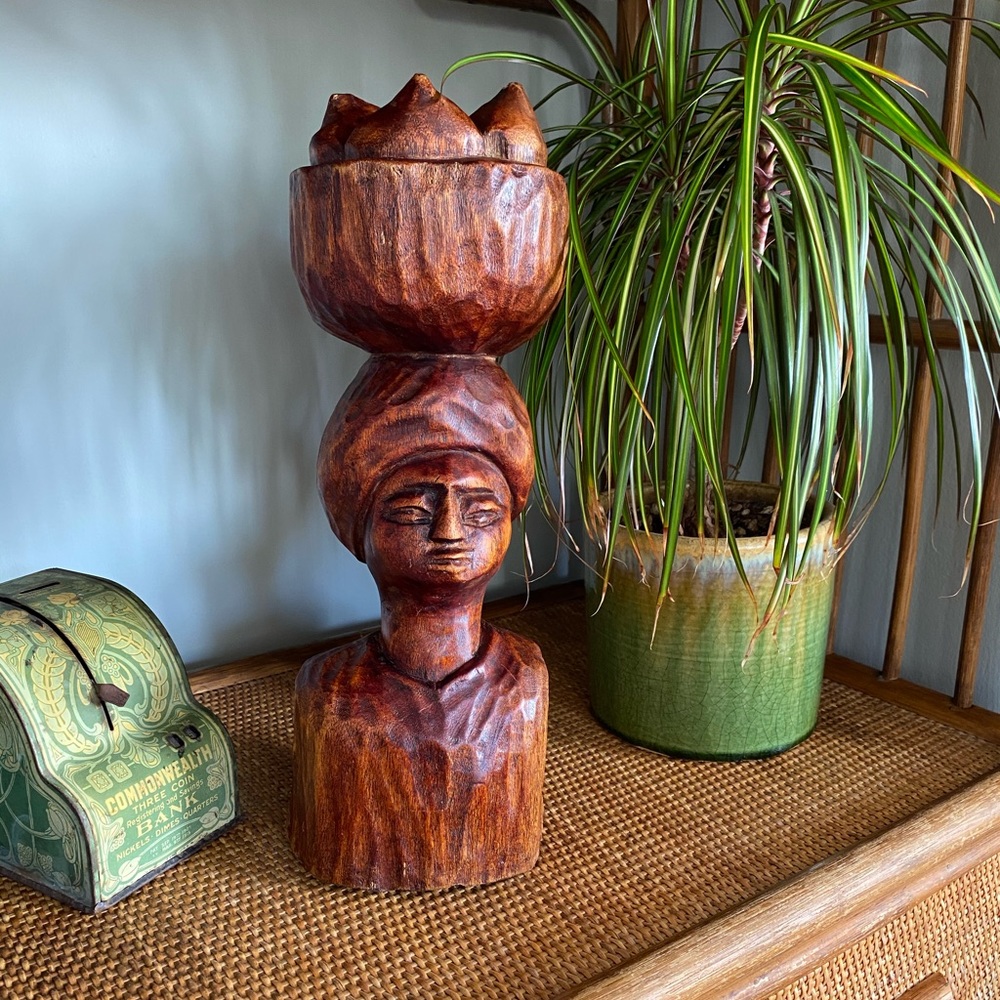 Beautiful vintage wooden statue